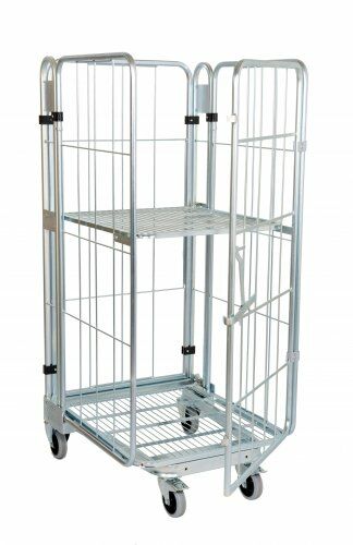 Nestbarer Rollbehälter 729 x 818 mm 4seitig mit Klappboden 1 