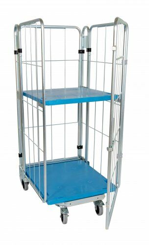 Nestbarer Rollbehälter 729 x 818 mm 4seitig mit Kunststoffboden 1 ZWB 