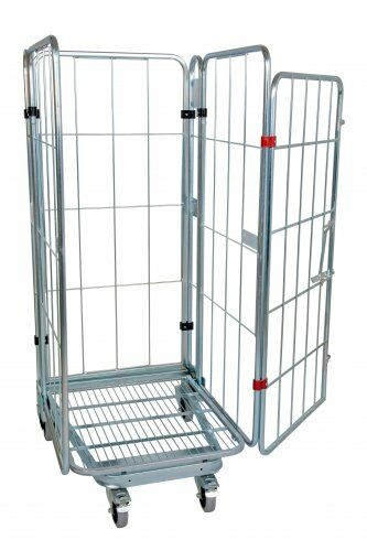 Nestbarer Rollbehälter 729 x 818 mm 4seitig mit Klappboden 