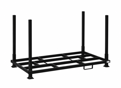 Rungenpalette mit 4 Einsteckrungen 1000 x 2000 mm | schwarz | 1000 mm