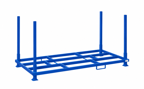 Rungenpalette mit 4 Einsteckrungen 1200 x 2400 mm | blau | 1000 mm