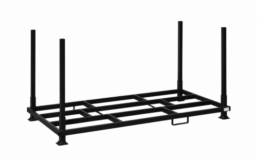 Rungenpalette mit 4 Einsteckrungen 1200 x 2400 mm | schwarz | 1000 mm