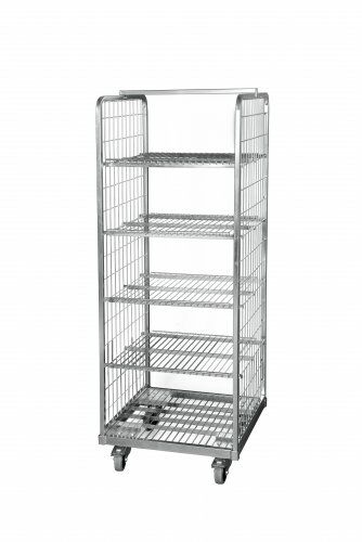 Stahlrollbehälter 600 x 600 mm 2seitig mit Stahboden 20 mm | 4 