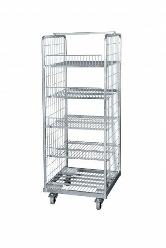 Stahlrollbehälter 600 x 600 mm 2seitig mit Stahboden 100 mm | 4 