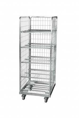 Metall-Rollbehälter 600 x 600 mm 3seitig mit Stahboden 20 mm | 4 