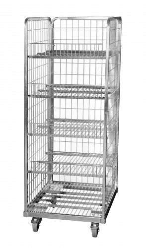 Metall-Rollbehälter 600 x 600 mm 3seitig mit Stahboden 100 mm | 4 