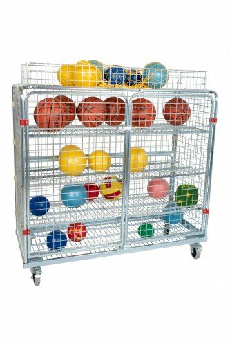 Ballwagen 620 x 1500mm mit Korb-Aufsatz rundum geschlossen mit Stahlböden 