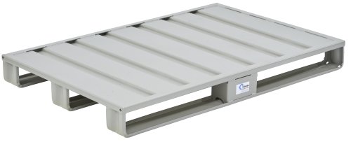 Stahlflachpalette mit drei Kufen nach Euromaß RAL 7030 