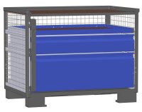 LCB I Gitterbox mit Schubladen (Teilauszug) und Gitterwänden 1 Schublade H 360 mm, 1 Schublade H 170 mm, 1 Auszugsrahmen H 32 mm  - Bild 2
