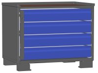 LCB I Gitterbox mit Schubladen (Teilauszug) und Blechwänden 4 Schubladen H 170 mm  - Bild 2