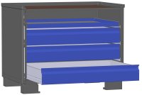LCB I Gitterbox mit Schubladen (Teilauszug) und Blechwänden  - Bild 2