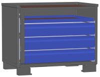 LCB I Gitterbox mit Schubladen (Teilauszug) und Blechwänden 3 Schubladen H 170 mm, 1 Auszugsrahmen H 32 mm  - Bild 2