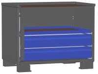 LCB I Gitterbox mit Schubladen (Teilauszug) und Blechwänden 2 Schubladen H 170 mm, 1 Auszugsrahmen H 32 mm  - Bild 2
