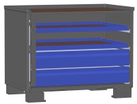 LCB I Gitterbox mit Schubladen (Teilauszug) und Blechwänden 2 Schubladen H 170 mm, 2 Auszugsrahmen H 32 mm  - Bild 2