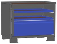 LCB I Gitterbox mit Schubladen (Teilauszug) und Blechwänden 1 Schublade H 360 mm, 2 Auszugsrahmen H 32 mm  - Bild 2