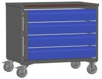 LCB I Gitterbox mit Schubladen (Teilauszug), Blechwänden und Rollen-Klicksystem 4 Schubladen H 170 mm  - Bild 2