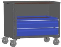 LCB I Gitterbox mit Schubladen (Teilauszug), Blechwänden und Rollen-Klicksystem 2 Schubladen H 170 mm, 1 Auszugsrahmen H 32 mm  - Bild 2