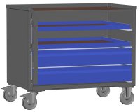 LCB I Gitterbox mit Schubladen (Teilauszug), Blechwänden und Rollen-Klicksystem 2 Schubladen H 170 mm, 2 Auszugsrahmen H 32 mm  - Bild 2