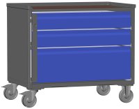 LCB I Gitterbox mit Schubladen (Teilauszug), Blechwänden und Rollen-Klicksystem 1 Schublade H 360 mm, 2 Schubladen H 170 mm  - Bild 2
