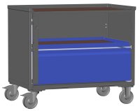 LCB I Gitterbox mit Schubladen (Teilauszug), Blechwänden und Rollen-Klicksystem 1 Schublade H 360 mm. 1 Auszugsrahmen H 32 mm  - Bild 2