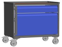LCB I Gitterbox mit Schubladen (Teilauszug), Blechwänden und Rollen-Klicksystem 1 Schublade H 270 mm, 1 Schublade H 170 mm  - Bild 2
