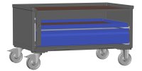 LCB I Halbhohe Gitterbox mit Schubladen (Teilauszug), Gitterwänden und Rollen-Klicksystem 1 Schublade H 170 mm, 1 Auszugsrahmen H 32 mm  - Bild 2
