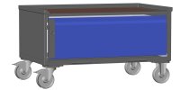LCB I Halbhohe Gitterbox mit Schubladen (Teilauszug), Gitterwänden und Rollen-Klicksystem 1 Schublade H 360 mm  - Bild 2