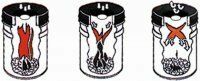 16l-Sicherheits-Abfallbehälter zur Kipp-Wandanbringung neusilber pulverbeschichtet  - Bild 2