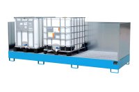 Auffangwanne mit 3-seitiger Spritzschutzwand 3850 x 1300 x 340 mm | RAL 5012  - Bild 2