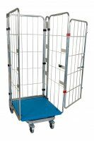 Nestbarer Rollbehälter 729 x 818 mm 4seitig mit Kunststoffboden  - Bild 2