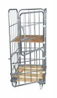 Rollbehälter 724 x 810 mm Nutzhöhe 1650 mm 4seitig mit Holzboden  - Bild 3