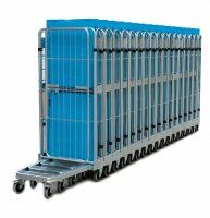 Nestbarer Rollbehälter 729 x 818 mm 3seitig mit Kunststoffboden  - Bild 3