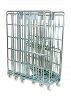 Nestbarer Rollbehälter 700 x 800 mm 4seitig mit Klappboden  - Bild 3