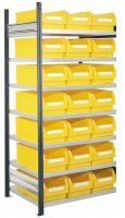 Steckregale mit Lagersichtkästen Modell 15 Anbaufeld | RAL 5010  - Bild 3