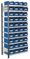 Steckregale mit Lagersichtkästen Modell 13 Grundfeld | RAL 5010  - Bild 3