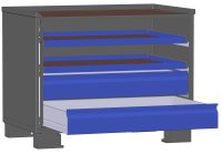 LCB I Gitterbox mit Schubladen (Teilauszug) und Blechwänden  - Bild 4