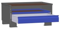 LCB I Halbhohe Gitterbox mit Schubladen (Teilauszug) und Gitterwänden  - Bild 4