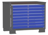LCB II Gitterbox mit Schubladen (Vollauszug) und Blechwänden  - Bild 4