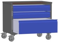 LCB I Gitterbox mit Schubladen (Teilauszug), Blechwänden und Rollen-Klicksystem  - Bild 5