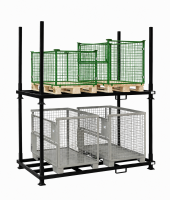 Rungenpalette mit 4 Einsteckrungen 1200 x 2000 mm | schwarz | 1200 mm - Bild 5