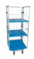 Nestbarer Rollbehälter 729 x 818 mm 3seitig mit Kunststoffboden  - Bild 5