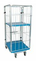 Nestbarer Rollbehälter 729 x 818 mm 4seitig mit Kunststoffboden  - Bild 5