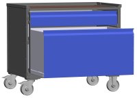 LCB I Gitterbox mit Schubladen (Teilauszug), Blechwänden und Rollen-Klicksystem  - Bild 7